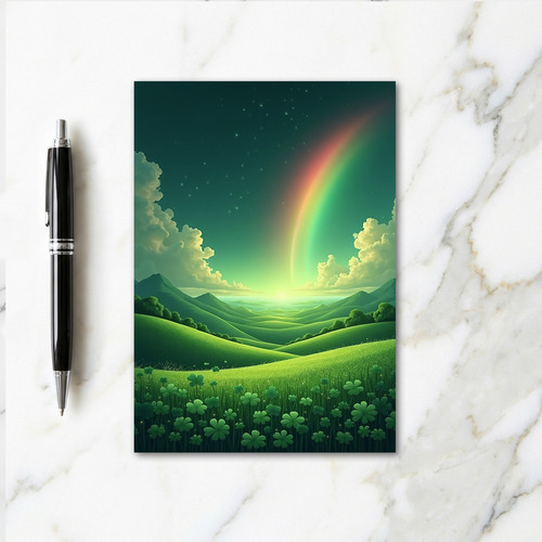 Green Hills Rainbow Scene Card