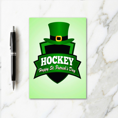 Green Hockey Pattern Card