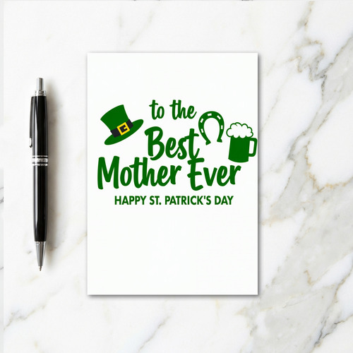Green Horseshoe St Patricks Day Card