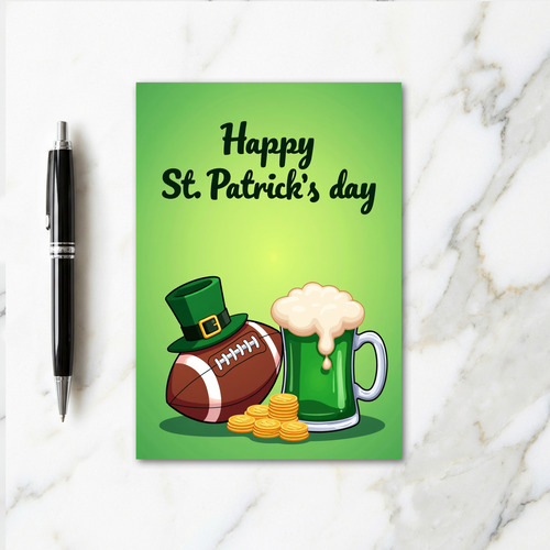 Green Icons Happy St Patricks Day Card