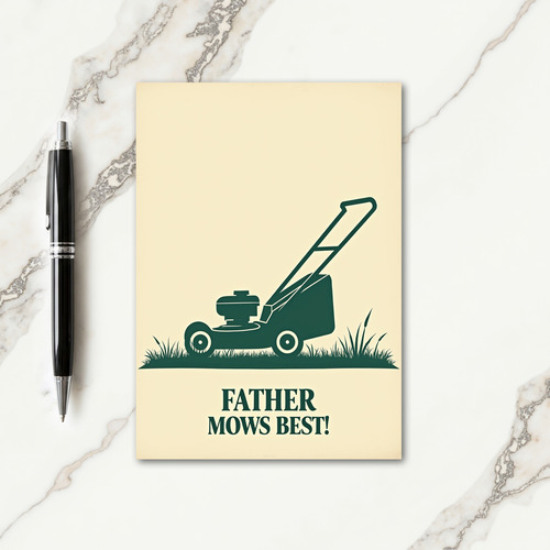 Green Lawn Mower Fathers Day Card