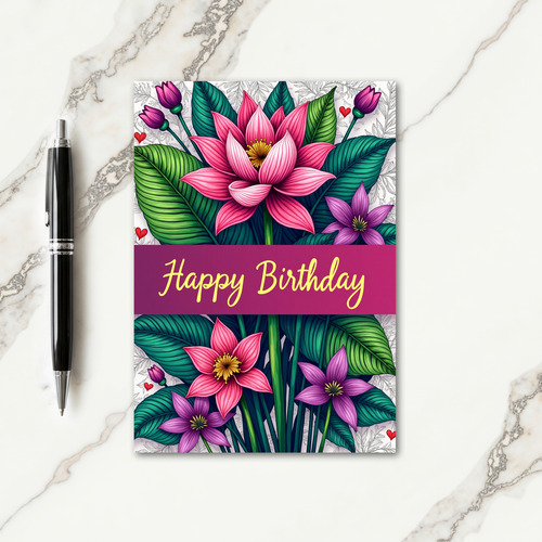 Green Leaf Birthday Card