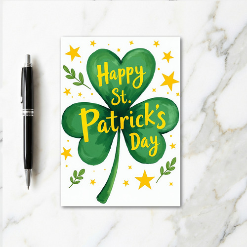 Green Leaf Pattern St Patricks Card