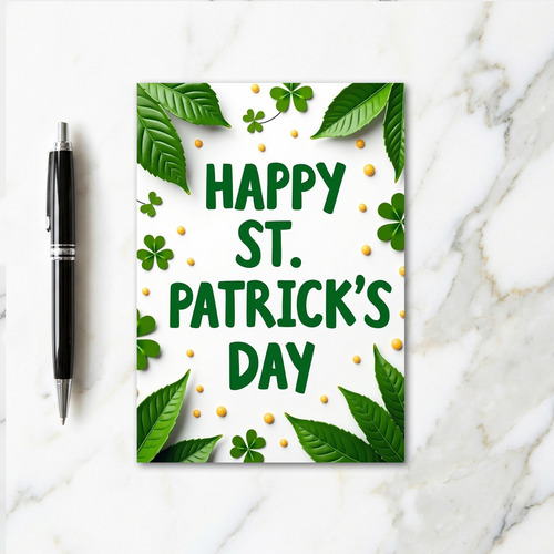 Green Leaf St Patricks Day Card