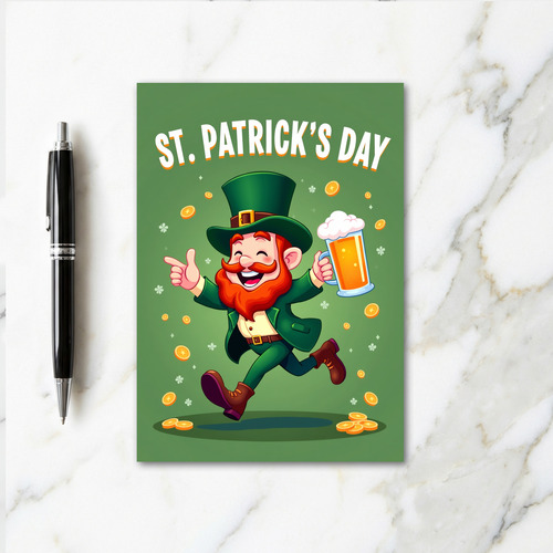Green Leprechaun Celebration Card