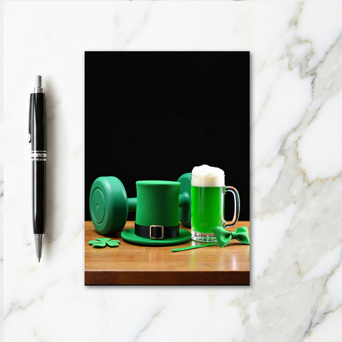 Green Leprechaun Faux Gold Foil Card