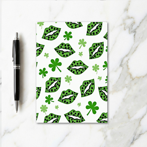 Green Lips Shamrock Kiss Card