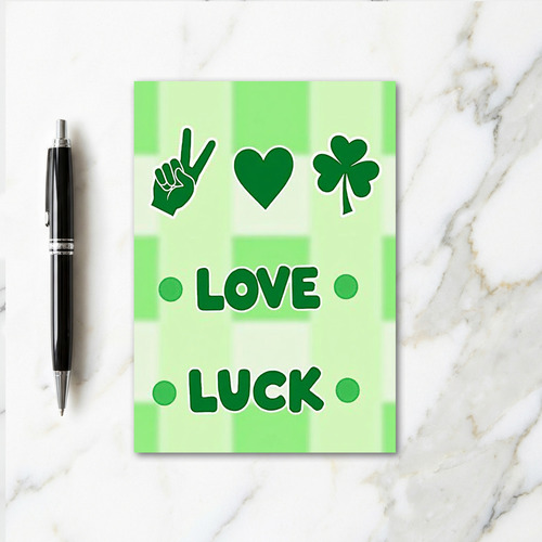 Green Love Luck Happy Card
