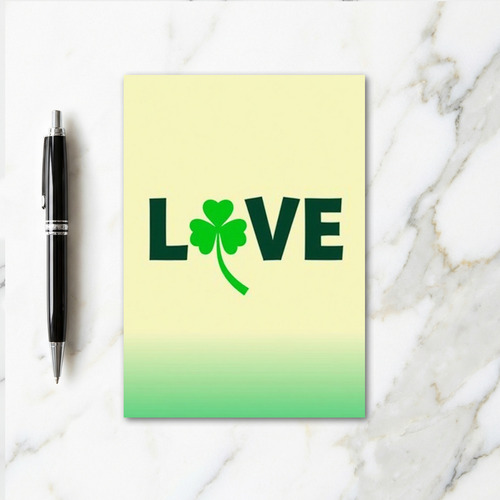 Green Love Shamrock Card