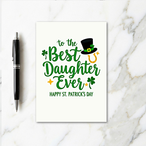 Green Luck Daughter St Patricks Card