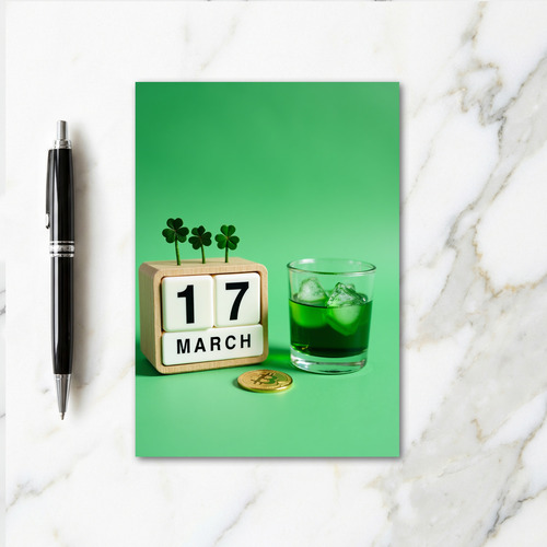 Green Luck Faux Gold Coin Card