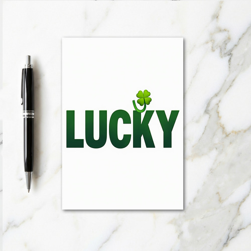 Green Lucky Clover Art Card