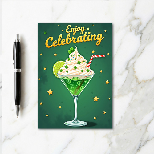 Green Martini Celebration Card