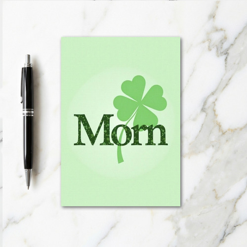 Green Mom Clover Best Wishes Card