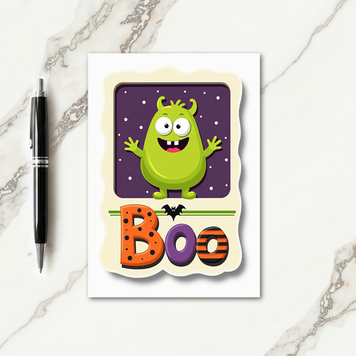 Green Monster Boo Card