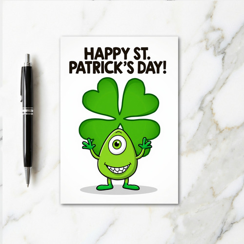 Green Monster Clover Card