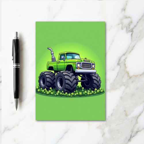 Green Monster Truck Adventure Card