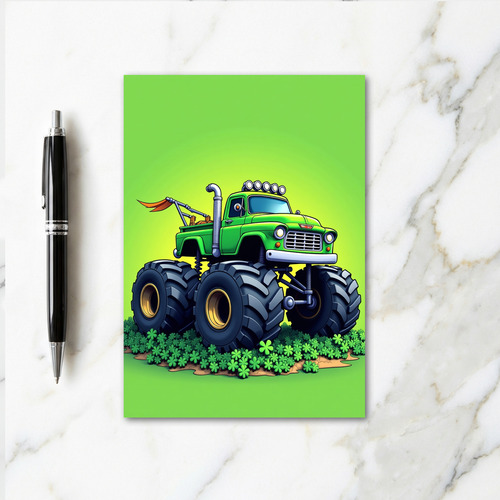 Green Monster Truck Fun Card