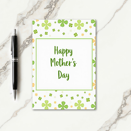 Green Mothers Day Clover Card