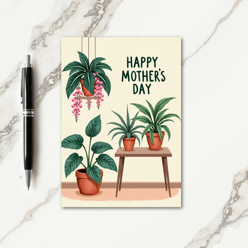 Green Mothers Day Plants Card