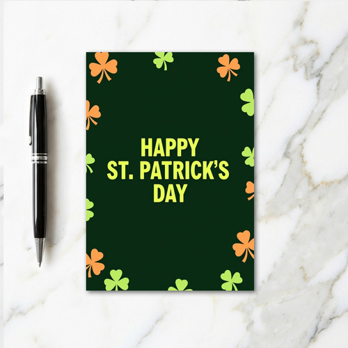 Green Neon St Patricks Day Card