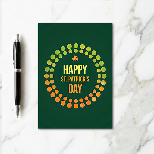 Green Orbs St Patricks Day Card