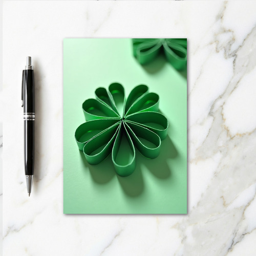 Green Paper Flower Art Card