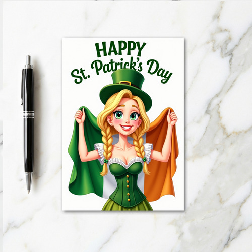 Green Pattern Happy St Patricks Card