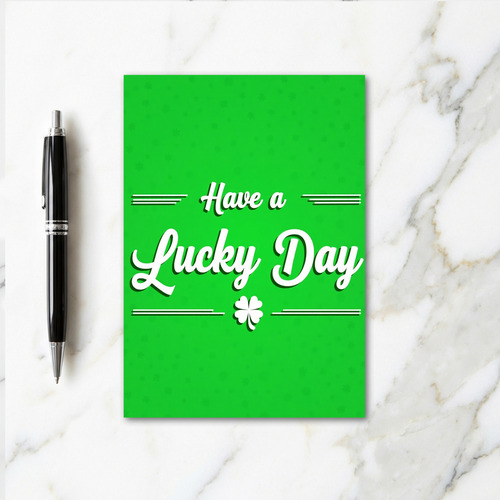 Green Pattern Lucky Day Card