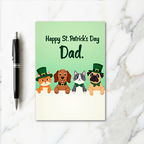 Green Pets St Patricks Day Card