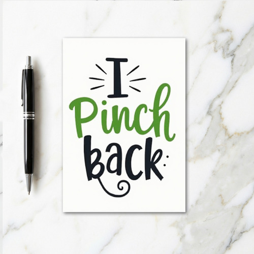 Green Pinch Back Message Card