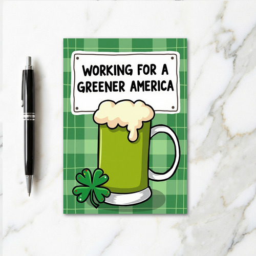 Green Plaid Beer America Card