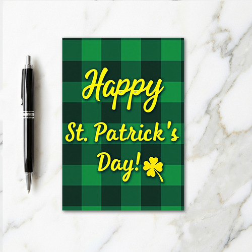 Green Plaid Happy Day Card