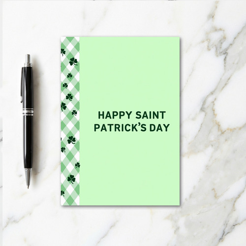 Green Plaid Shamrock Saint Patricks Card