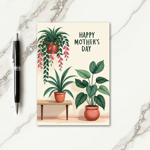 Green Plant Mothers Day Card