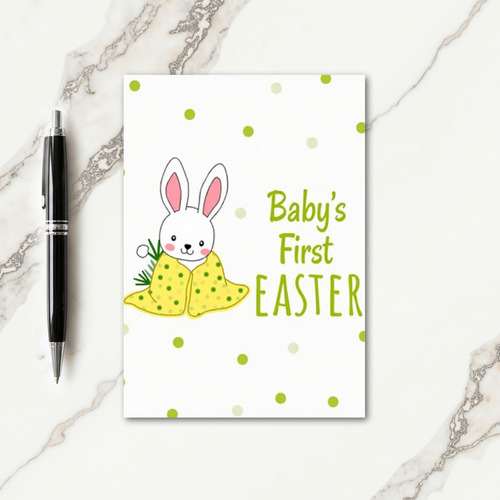 Green Polka Dot Baby Card