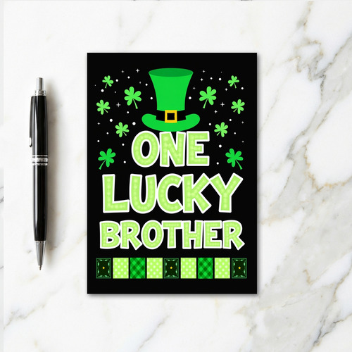 Green Polka Dot Brother Card
