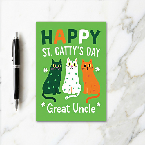 Green Polka Dot Cats Card