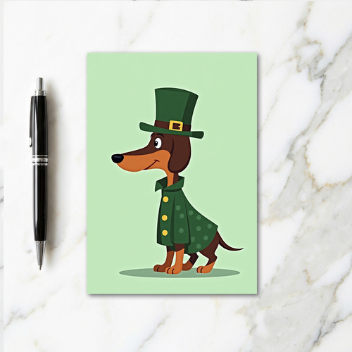 Green Polka Dot Dog Card