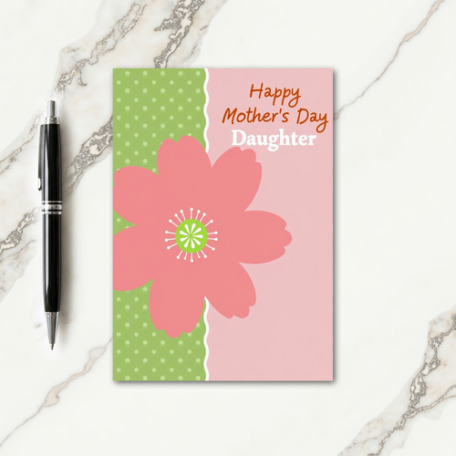 Green Polka Dot Flower Card