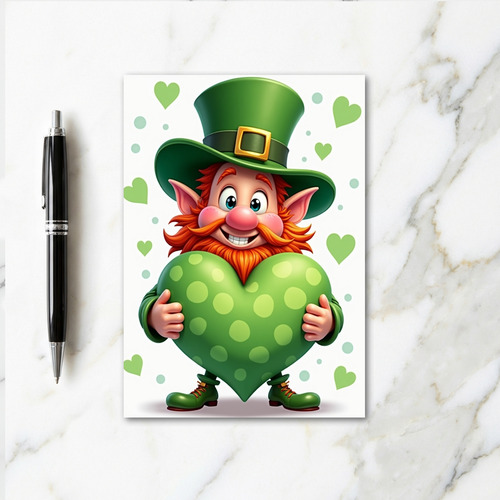 Green Polka Dot Heart Card