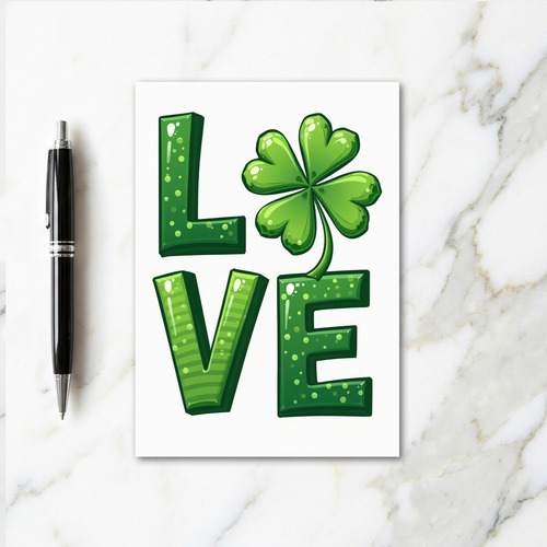 Green Polka Dot Love Card