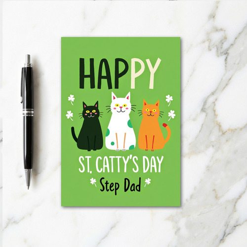 Green Polka Dots Cats Card