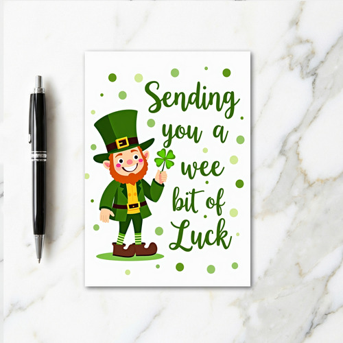 Green Polka Dots Luck Card