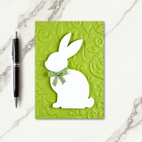 Green Rabbit Spring Time Card