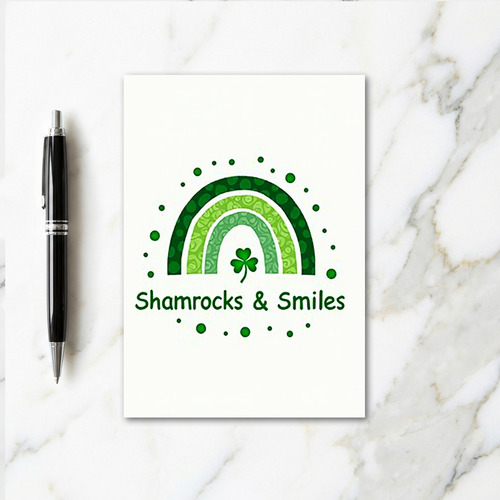 Green Rainbow Dots Pattern Card