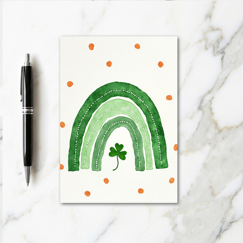Green Rainbow Shamrock Card