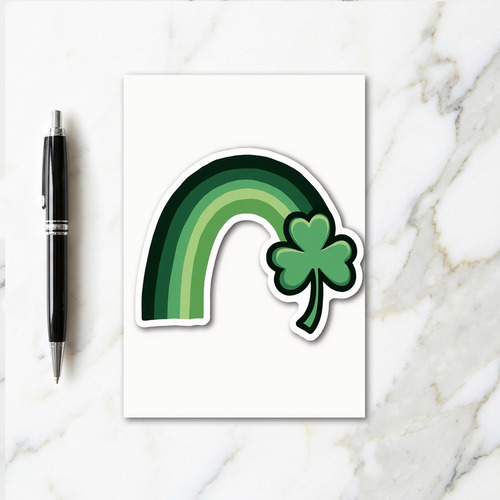 Green Rainbow Shamrock Luck Card
