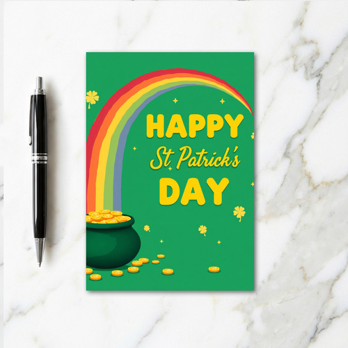 Green Rainbow St Patricks Day Card