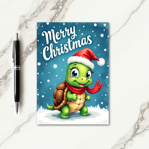 Green Reptile Christmas Card